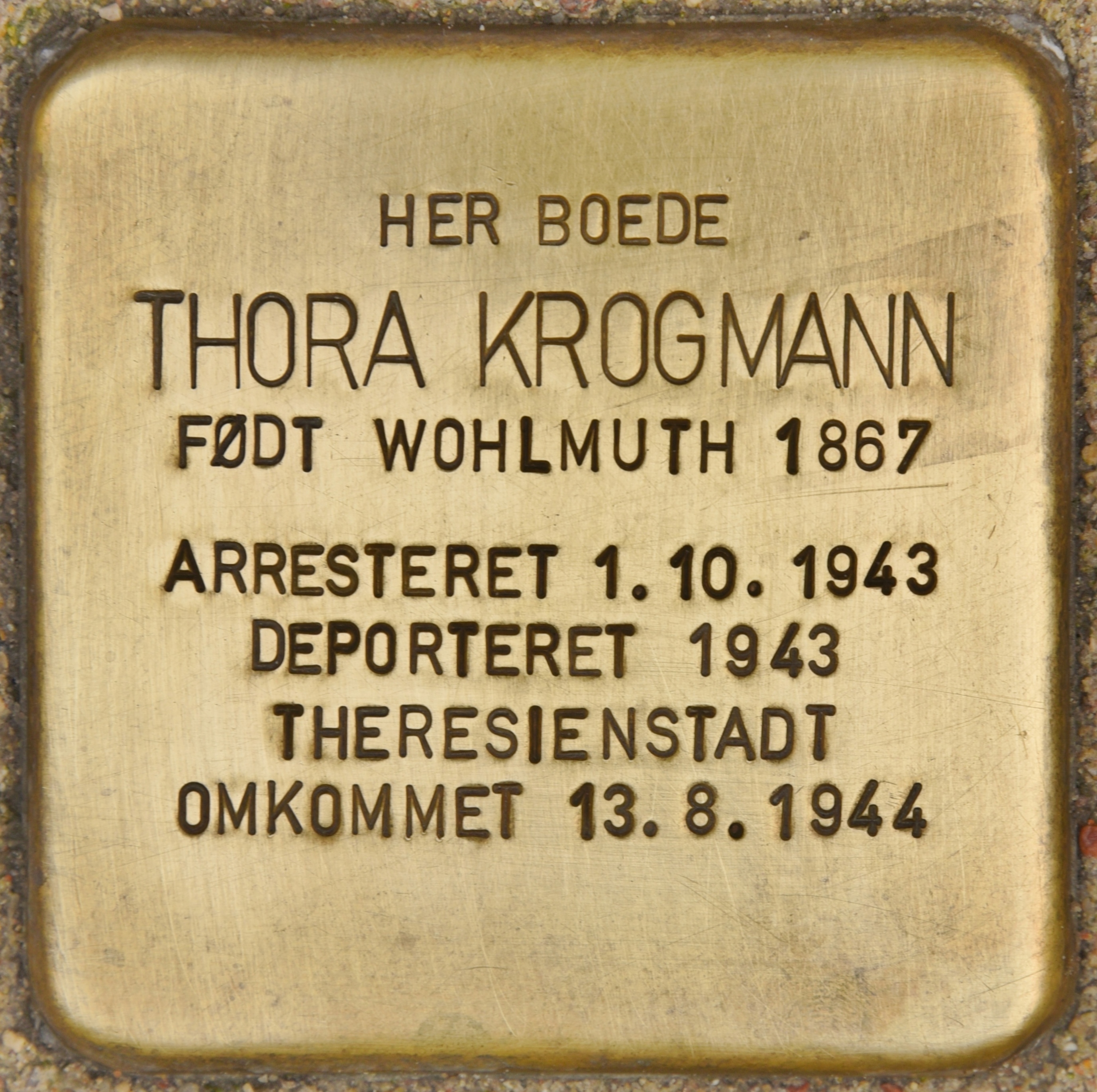 Stolperstein dedicated to Thora Krogmann